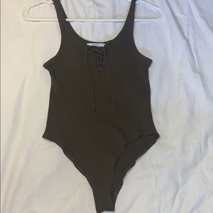 Zara olive Strappy Bodysuit
